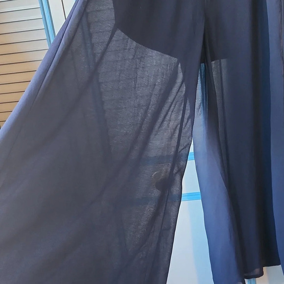 Torrid Navy Sheer Wide Leg Pants - Picture 6 of 14